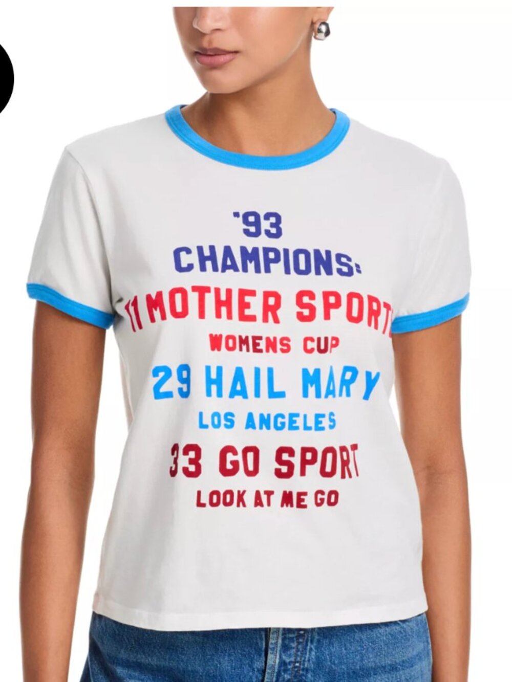 MOTHER The Lil Goodie Ringer- Champions- M- White/Blue- MSRP $115 - Picture 2 of 9